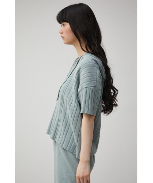 AZUL HOME（アズールホーム）の「【AZUL HOME】WHIP NIGHT KNIT S/S TOPS/ホイップナイトニットショートスリーブトップス（ニット/セーター・レディース・ホワイト/ブルー・FREE）」の14枚目の写真