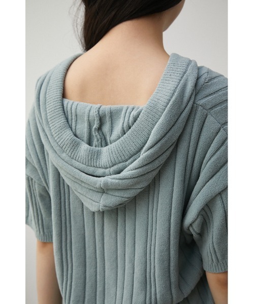 AZUL HOME（アズールホーム）の「【AZUL HOME】WHIP NIGHT KNIT S/S TOPS/ホイップナイトニットショートスリーブトップス（ニット/セーター・レディース・ホワイト/ブルー・FREE）」の16枚目の写真