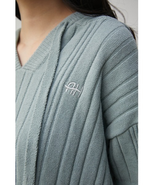 AZUL HOME（アズールホーム）の「【AZUL HOME】WHIP NIGHT KNIT S/S TOPS/ホイップナイトニットショートスリーブトップス（ニット/セーター・レディース・ホワイト/ブルー・FREE）」の18枚目の写真