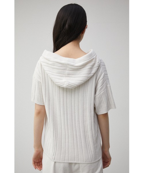 AZUL HOME（アズールホーム）の「【AZUL HOME】WHIP NIGHT KNIT S/S TOPS/ホイップナイトニットショートスリーブトップス（ニット/セーター・レディース・ホワイト/ブルー・FREE）」の5枚目の写真