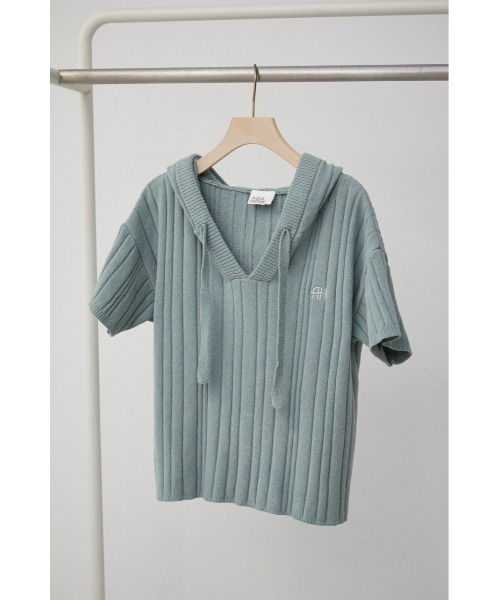 AZUL HOME（アズールホーム）の「【AZUL HOME】WHIP NIGHT KNIT S/S TOPS/ホイップナイトニットショートスリーブトップス（ニット/セーター・レディース・ホワイト/ブルー・FREE）」の22枚目の写真