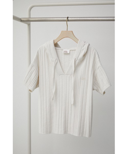 AZUL HOME（アズールホーム）の「【AZUL HOME】WHIP NIGHT KNIT S/S TOPS/ホイップナイトニットショートスリーブトップス（ニット/セーター・レディース・ホワイト/ブルー・FREE）」の21枚目の写真