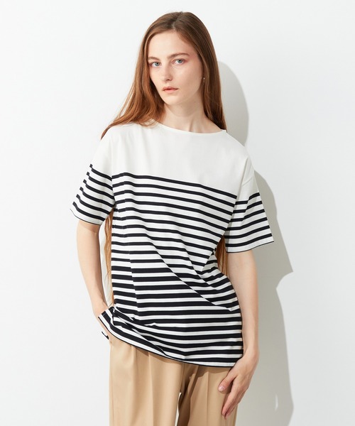 LE SOUK HOLIDAY(ルスークホリデー)の「パネルボーダーTシャツ(Tシャツ/カットソー・レディース・ブラック/ブルー・M/L)」の9枚目の写真