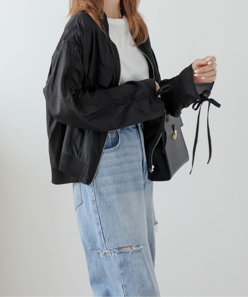 AMELY（エミリー）の「シアーブルゾン（ブルゾン・レディース・ブラック/ベージュ/グリーン/ピンク/ホワイト・フリー）」の3枚目の写真