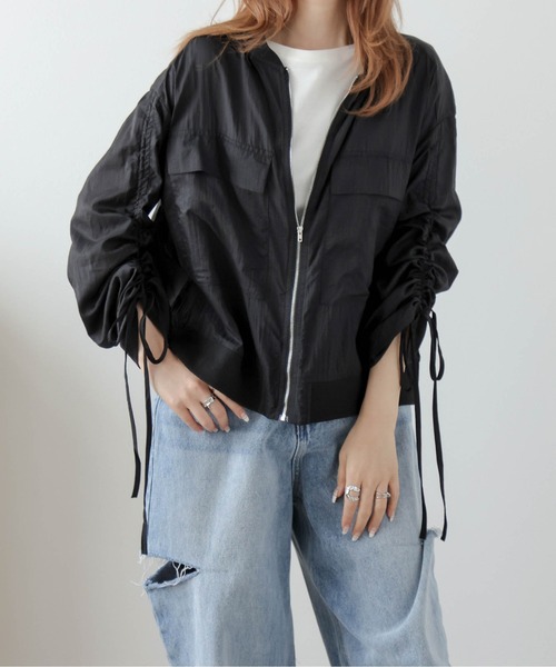 セール価格❣️【新品 未使用 】AMELY シアーブルゾン ベージュショート セール】シアーブルゾン（ブルゾン）｜AMELY（エミリー）の
