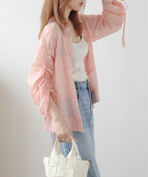 7月最終セール❣️【新品 完売】AMELY シアーブルゾン ベージュ ショート セール】シアーブルゾン（ブルゾン）｜AMELY（エミリー）の