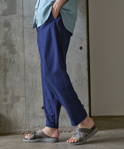 niko and...(ニコアンド)の「レーヨンリネンコットンサイドベルトパンツ(その他パンツ・メンズ・ブラック/アイボリー/ライトオリーブ/ネイビー・MEDIUM/LARGE)」の2枚目の写真