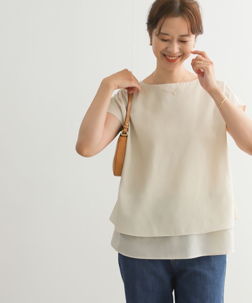 URBAN RESEARCH DOORS（アーバンリサーチドアーズ）の「『UR TECH Smart Linen Touch』レイヤードフレンチブラウス（シャツ/ブラウス・レディース・ベージュ系その他/ネイビー・MEDIUM）」の19枚目の写真