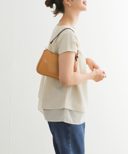 URBAN RESEARCH DOORS（アーバンリサーチドアーズ）の「『UR TECH Smart Linen Touch』レイヤードフレンチブラウス（シャツ/ブラウス・レディース・ベージュ系その他/ネイビー・MEDIUM）」の21枚目の写真