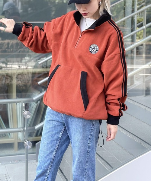 Java（ジャバ）の「《JaVa ジャバコラボ》洗練された大人カジュアル サイドラインハーフジップフリースプルオーバー（スウェット・メンズ・ネイビー/ブラック/オレンジ/オフホワイト・SMALL/LARGE/MEDIUM/X-LARGE）」の10枚目の写真