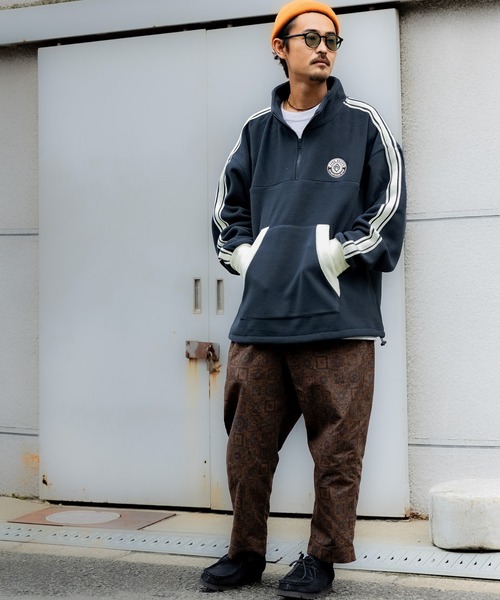 Java（ジャバ）の「《JaVa ジャバコラボ》洗練された大人カジュアル サイドラインハーフジップフリースプルオーバー（スウェット・メンズ・ネイビー/ブラック/オレンジ/オフホワイト・SMALL/LARGE/MEDIUM/X-LARGE）」の20枚目の写真