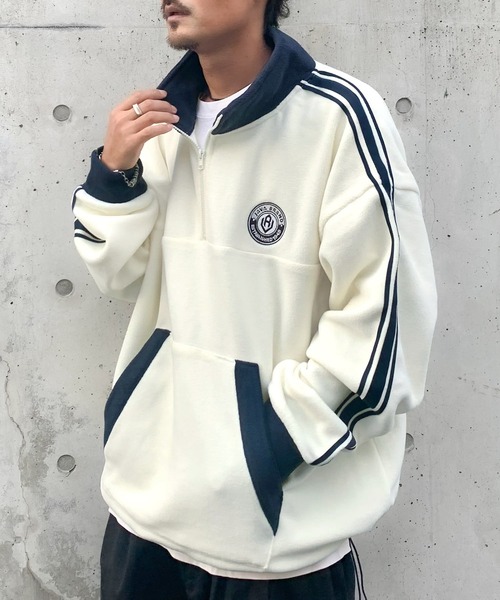 Java（ジャバ）の「《JaVa ジャバコラボ》洗練された大人カジュアル サイドラインハーフジップフリースプルオーバー（スウェット・メンズ・ネイビー/ブラック/オレンジ/オフホワイト・SMALL/LARGE/MEDIUM/X-LARGE）」の22枚目の写真