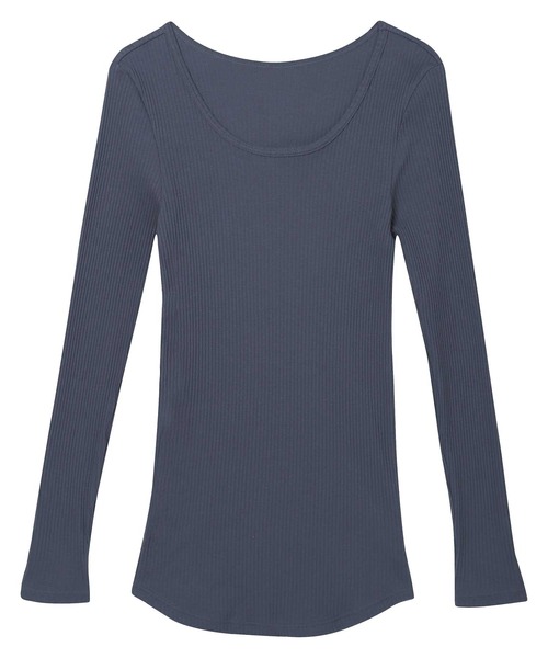 une nana cool（ウンナナクール）の「綿100% リブ編みコットン 長袖シャツ（インナーウェア/肌着・レディース・ブラック/ベージュ/オリーブ/モカ/アイボリー/ダークブラウン/グレー/ミント/テラコッタ/ピンク/ダークネイビー・M/L）」の22枚目の写真