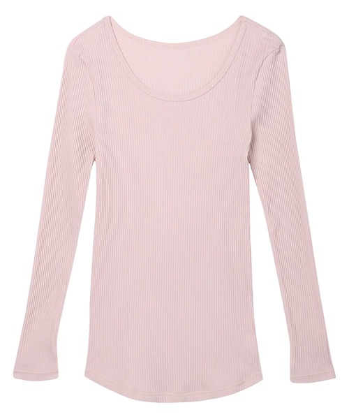 une nana cool（ウンナナクール）の「綿100% リブ編みコットン 長袖シャツ（インナーウェア/肌着・レディース・ブラック/ベージュ/オリーブ/モカ/アイボリー/ダークブラウン/グレー/ミント/テラコッタ/ピンク/ダークネイビー・M/L）」の19枚目の写真