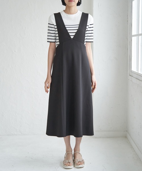 ROPE' PICNIC（ロペピクニック）の「深めVネックジャンパースカート（ジャンパースカート・レディース・ブラック/ライトグレー・36/38）」の11枚目の写真