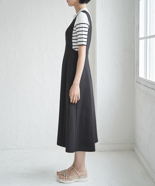 ROPE' PICNIC（ロペピクニック）の「深めVネックジャンパースカート（ジャンパースカート・レディース・ブラック/ライトグレー・36/38）」の12枚目の写真