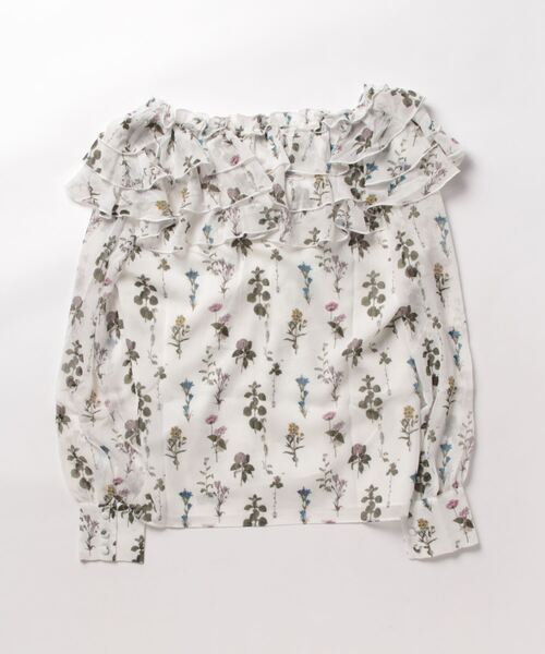 Ted Baker(テッドベーカー)の「AVAROSE フリルディテール Vネック ブラウス(シャツ/ブラウス・レディース・ホワイト・1/0/3/2)」の2枚目の写真