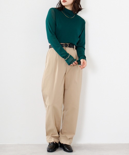 hunch(ハンチ)の「hunch パワーネット フロントダブル タートルシアーインナー(Tシャツ/カットソー・レディース・アイボリー/ワイン/ブラック/グリーン/チャコール・FREE)」の18枚目の写真