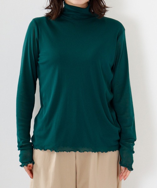 hunch(ハンチ)の「hunch パワーネット フロントダブル タートルシアーインナー(Tシャツ/カットソー・レディース・アイボリー/ワイン/ブラック/グリーン/チャコール・FREE)」の12枚目の写真