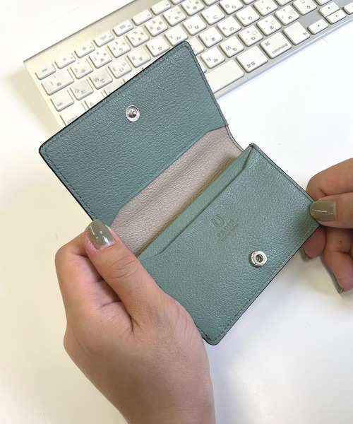 PEDIR（ペディール）の「ディアシュリンク レザー 本革 名刺入れ/PEDIR（名刺入れ・レディース・グレイッシュベージュ/ブラウン系その他/ブラック/ライトブルー/ライトピンク/ライトグリーン・FREE）」の4枚目の写真