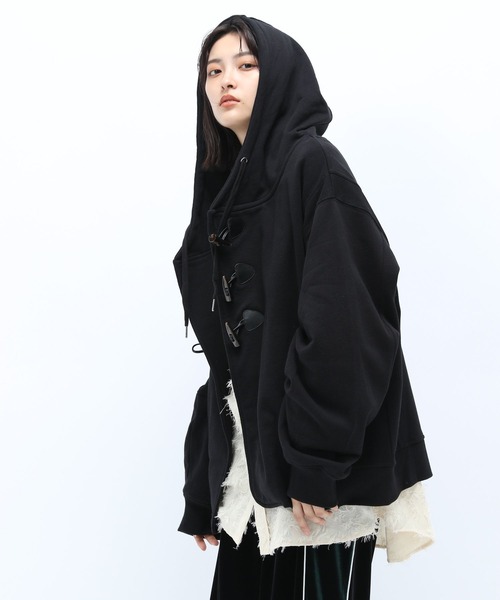 Anui（アニュイ）の「【UNISEX】BIGフードトグルカーディガン（カーディガン/ボレロ・レディース・ブラック/オフホワイト・M/L）」の20枚目の写真