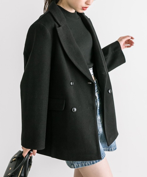 OLIVE des OLIVE ファー ジャケット グレー ピンク OLIVE des OLIVE（オリーブデオリーブ）｜レディースの