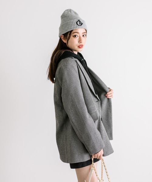 OLIVE des OLIVE（オリーブデオリーブ）の「テーラードジャケットコート　1032070140（テーラードジャケット・レディース・チェック/ブラック/チャコールグレー/アイボリー・FREE）」の7枚目の写真