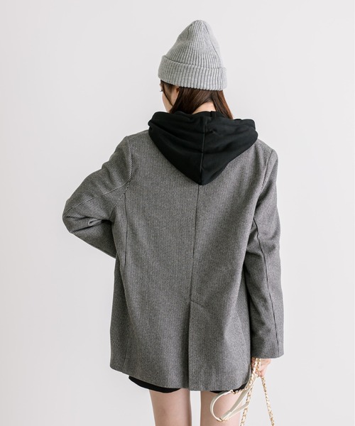 OLIVE des OLIVE（オリーブデオリーブ）の「テーラードジャケットコート　1032070140（テーラードジャケット・レディース・チェック/ブラック/チャコールグレー/アイボリー・FREE）」の8枚目の写真