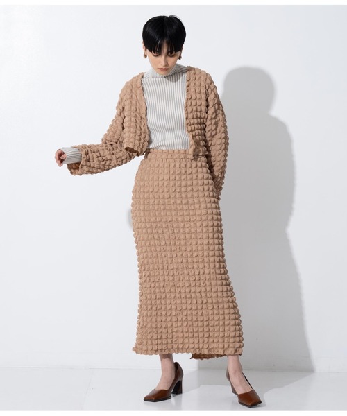 Settimissimo(セッティミッシモ)の「バックスリットポコポコナロースカート(スカート・レディース・ブルー/ベージュ/ブラック・FREE)」の15枚目の写真