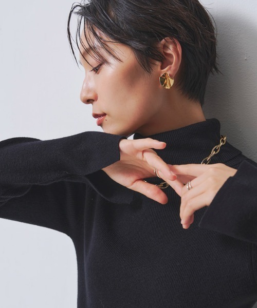 RASW（ラス）の「[RASW]綿シルクタートルネックニット（ニット/セーター・レディース・ブルー/ブラック/チャコール/アイボリー・L/M）」の6枚目の写真