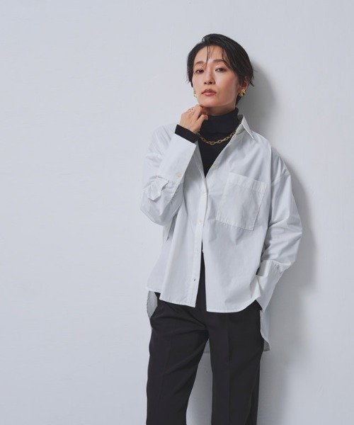RASW（ラス）の「[RASW]綿シルクタートルネックニット（ニット/セーター・レディース・ブルー/ブラック/チャコール/アイボリー・L/M）」の7枚目の写真