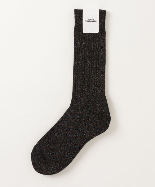 Toironier（トワロニエ）の「Toironier/トワロニエ/Lame Socks/ラメソックス（ソックス/靴下・メンズ・シルバー/ブラック/その他24・F）」の3枚目の写真