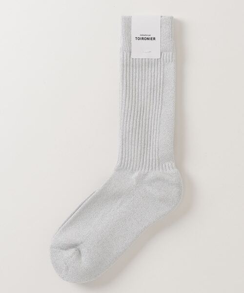 Toironier（トワロニエ）の「Toironier/トワロニエ/Lame Socks/ラメソックス（ソックス/靴下・メンズ・シルバー/ブラック/その他24・F）」の2枚目の写真