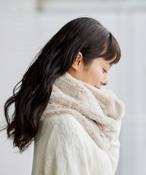 まるで猫！のようなモフモフな手触りのスヌード（猫Feel）（ネック