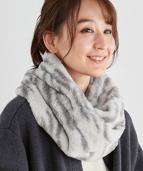 まるで猫！のようなモフモフな手触りのスヌード（猫Feel）（ネック