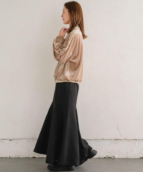 RETRO GIRL（レトロガール）の「ベロアラインジップ（ブルゾン・レディース・ブルー/ナチュラル/ピンク・FREE）」の9枚目の写真