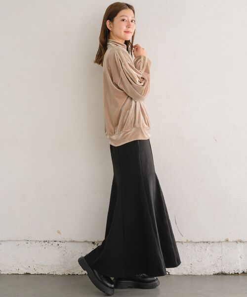 RETRO GIRL（レトロガール）の「ベロアラインジップ（ブルゾン・レディース・ブルー/ナチュラル/ピンク・FREE）」の10枚目の写真