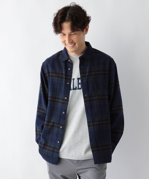 GLOBAL WORK（グローバルワーク）の「やわらかリッチネル/レギュラーシャツ/704868（シャツ/ブラウス・メンズ・ライトブルー/その他/ホワイト系その他2/グレー/グレー系その他/オフホワイト/ネイビー/ダークグレー/ライトグレー/ダークブルー・X-LARGE/LARGE/MEDIUM/SMALL）」の9枚目の写真