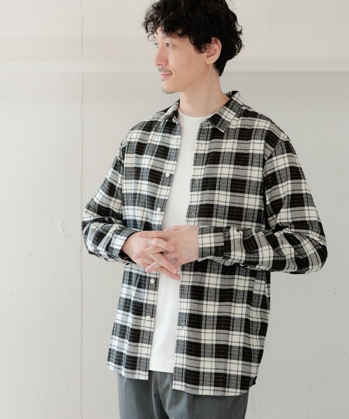 GLOBAL WORK（グローバルワーク）の「やわらかリッチネル/レギュラーシャツ/704868（シャツ/ブラウス・メンズ・ライトブルー/その他/ホワイト系その他2/グレー/グレー系その他/オフホワイト/ネイビー/ダークグレー/ライトグレー/ダークブルー・X-LARGE/LARGE/MEDIUM/SMALL）」の12枚目の写真