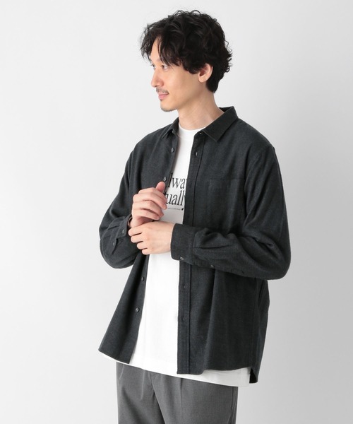 GLOBAL WORK（グローバルワーク）の「やわらかリッチネル/レギュラーシャツ/704868（シャツ/ブラウス・メンズ・ライトブルー/その他/ホワイト系その他2/グレー/グレー系その他/オフホワイト/ネイビー/ダークグレー/ライトグレー/ダークブルー・X-LARGE/LARGE/MEDIUM/SMALL）」の17枚目の写真