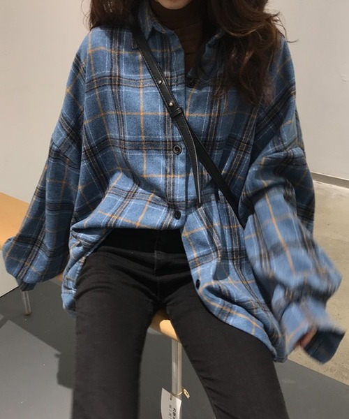 秋コーデにこなれ感をプラス！】チェック柄オーバーサイズシャツ