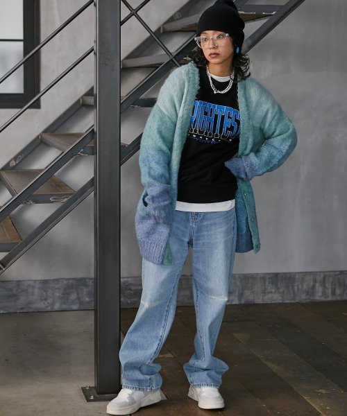 GEVS.（ジェイヴィス）の「＜大きいサイズ＞ ロゴプリント裏起毛プルオーバー GEVS.（スウェット・レディース・オートミール/ブラック・4L/LL/5L/L/3L）」の13枚目の写真