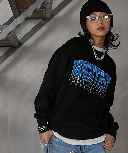 GEVS.（ジェイヴィス）の「＜大きいサイズ＞ ロゴプリント裏起毛プルオーバー GEVS.（スウェット・レディース・オートミール/ブラック・4L/LL/5L/L/3L）」の7枚目の写真