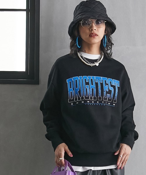 GEVS.（ジェイヴィス）の「＜大きいサイズ＞ ロゴプリント裏起毛プルオーバー GEVS.（スウェット・レディース・オートミール/ブラック・4L/LL/5L/L/3L）」の8枚目の写真