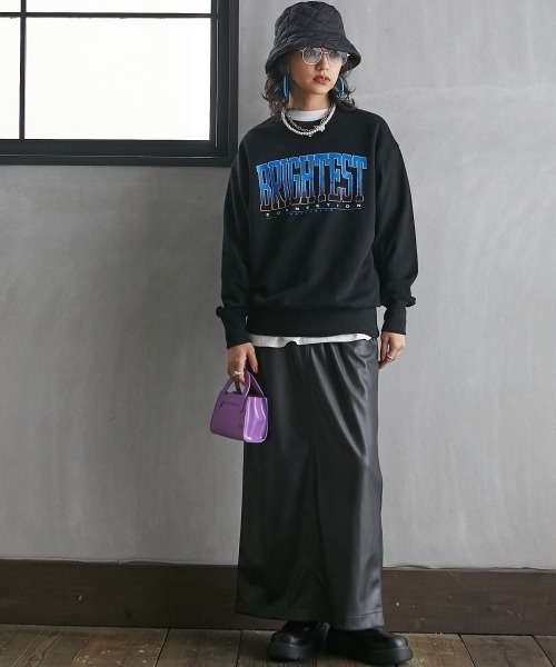 GEVS.（ジェイヴィス）の「＜大きいサイズ＞ ロゴプリント裏起毛プルオーバー GEVS.（スウェット・レディース・オートミール/ブラック・4L/LL/5L/L/3L）」の20枚目の写真