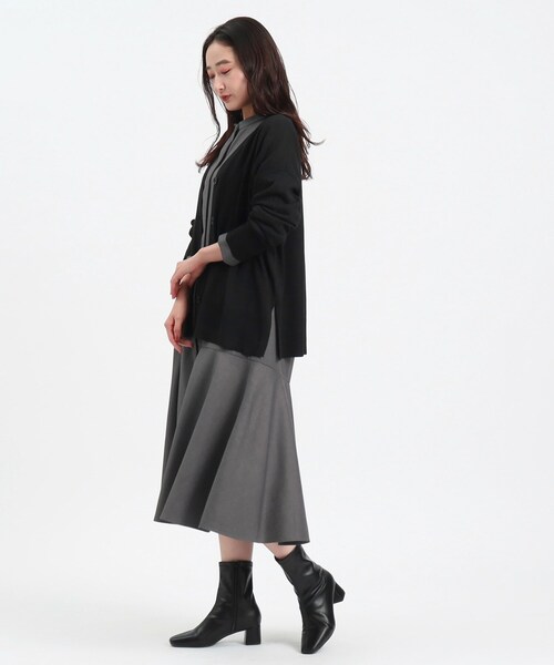 OPAQUE.CLIP（オペークドットクリップ）の「◆Vネックワイドニットカーディガン【洗濯機洗い可】（カーディガン/ボレロ・レディース・ブラック/ピンク系/ナチュラル/ブルー・42/36/40/38）」の8枚目の写真