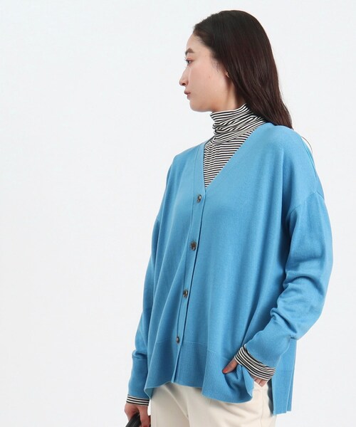 OPAQUE.CLIP（オペークドットクリップ）の「◆Vネックワイドニットカーディガン【洗濯機洗い可】（カーディガン/ボレロ・レディース・ブラック/ピンク系/ナチュラル/ブルー・42/36/40/38）」の18枚目の写真