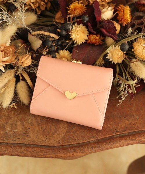 florist（フローリスト）の「シンプルハートチャームレターウォレット（財布・レディース・ブラック/スカイブルー/セージグリーン/グレイッシュベージュ/アッシュブラウン/オレンジ/グリーン/ピンク・FREE）」の7枚目の写真