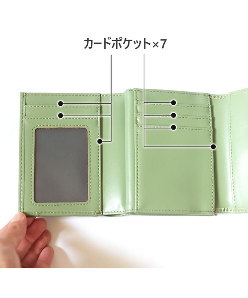 florist（フローリスト）の「シンプルハートチャームレターウォレット（財布・レディース・ブラック/スカイブルー/セージグリーン/グレイッシュベージュ/アッシュブラウン/オレンジ/グリーン/ピンク・FREE）」の16枚目の写真