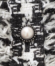TO BE CHIC ハウンドトゥースツイードノーカラー ロングジャケット TO BE CHIC（トゥー ビー シック）の「ハウンドトゥースツイードノー